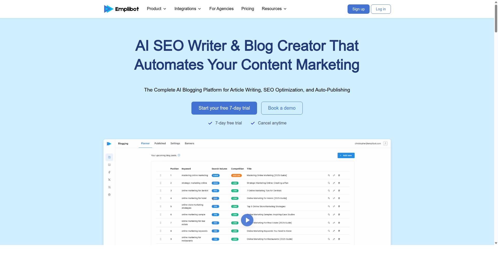 Emplibot website