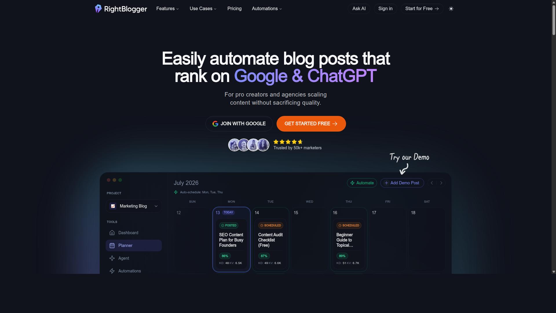 RightBlogger website